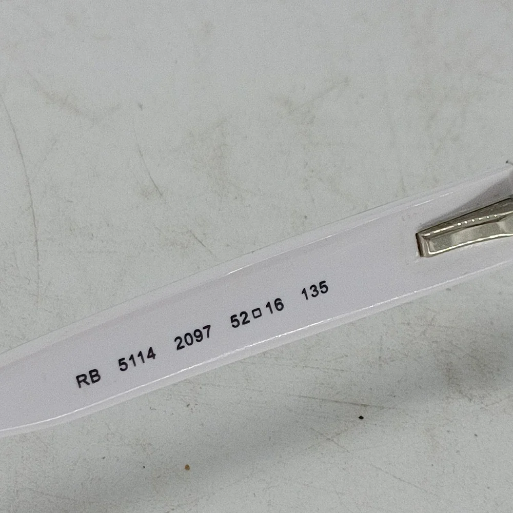 Ray-Ban RB5114 2097 White Black Eyeglass Frames 52-16 135 with Case c1